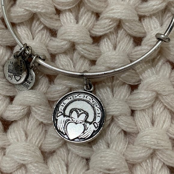 Alex and Ani - Silver Claddagh Charm Bangle Bracelet - Picture 2 of 3